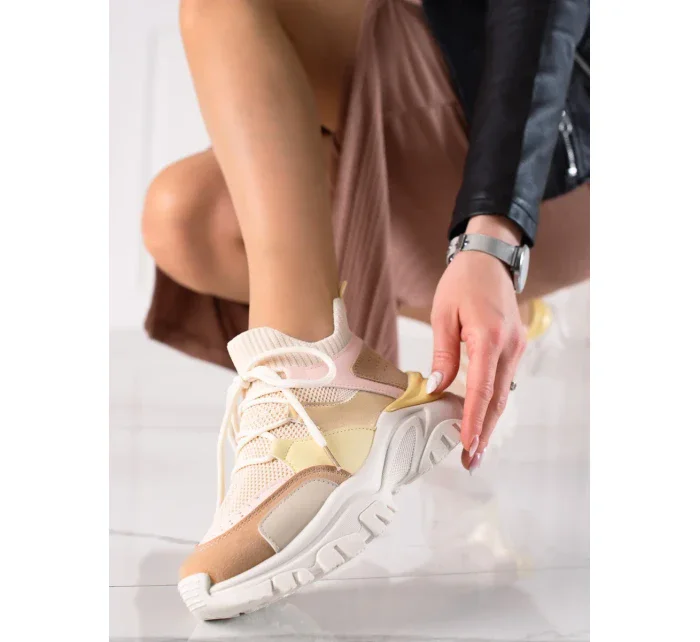 Moderní dámské tenisky vícebarevné bez podpatku Moderní dámské tenisky vícebarevné bez podpatku