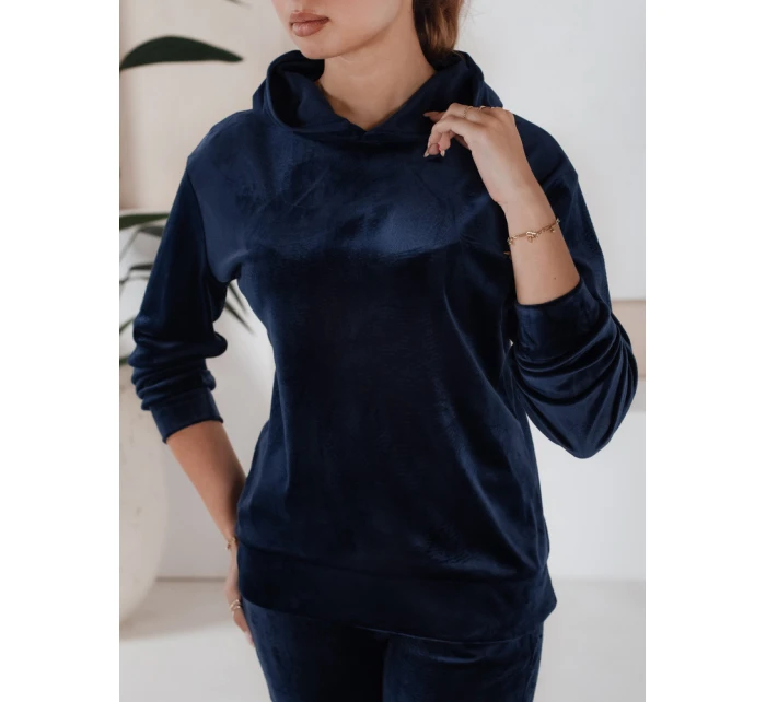 Dámsky tmavomodrý velúrový set SO COMFY FashionStreet AY0884
