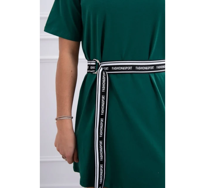 Šaty s ozdobným páskem zelené Šaty s ozdobným páskem zelené