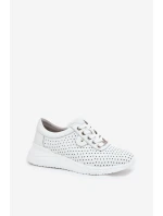 Damskie Skórzane Buty Sportowe Vinceza 79532 Białe