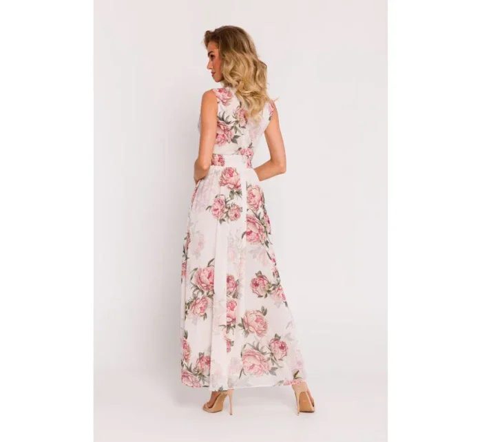 M781 Šifonové maxi šaty s rozparkom na nohách - model 2