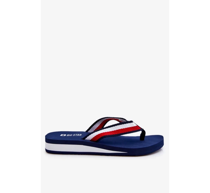 Dámské žabky na platformě Big Star LL274779 námořnická modrá