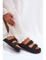 Dámske ľahké papuče na platforme S.Barski - čierne