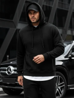 Pánska mikina s kapucňou čierna BX2028