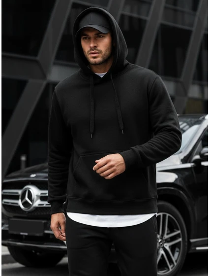 Pánská mikina s kapucí černá model 21961942 - FashionStreet Pánská mikina s kapucí černá model 21961942 - FashionStreet