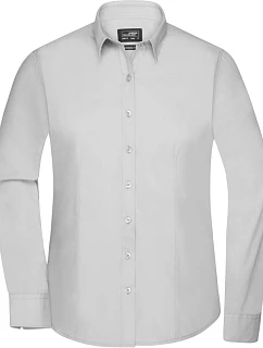 JN 677 Popelínová halenka s dlouhým rukávem model 22436591 light grey - Daiber
