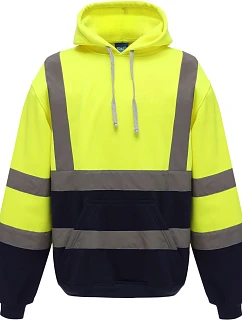 Mikina s kapucňou Yoko HVK 05 Hi-Vis 79.VK05 hi vis žltá/námornícka modrá