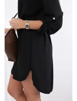 Šaty s delšími zády a pásem černý