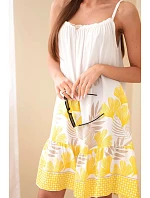 Dámské šaty na ramínka s potiskem žluté