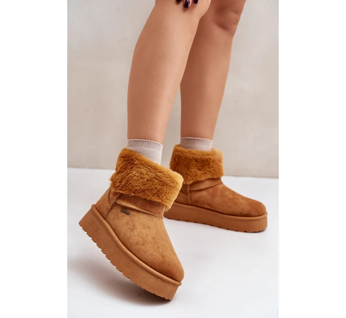 Sněhule na platformě s kožíškem Big Star model 21677558 Camel - Big Star Shoes Sněhule na platformě s kožíškem Big Star model 21677558 Camel - Big Star Shoes