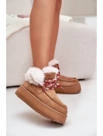 Nízké Dámské Sněhule Na Platformě S Kožíškem Camel model 21679266 - Boto