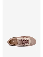 Semišové Nízké Tenisky Dámské Tmavě Béžové model 22355935 - Zazoo