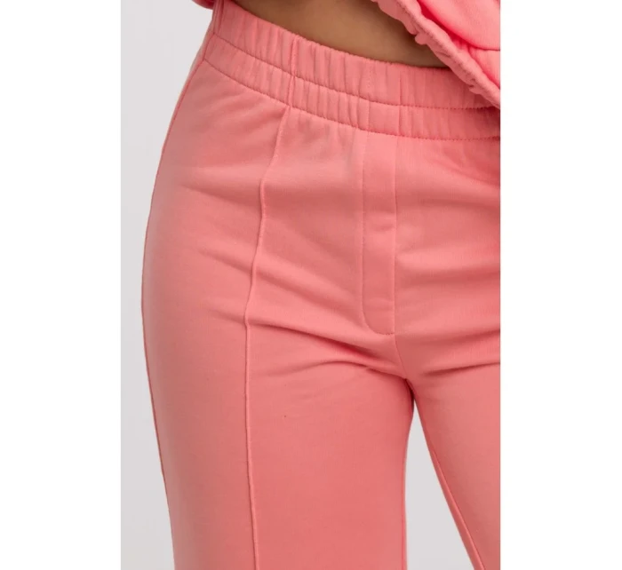 Široké kalhoty s předními  korálová barva model 21047265 - BeWear