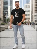 Tshirt męski z nadrukiem czarny model 22185605 - FashionStreet