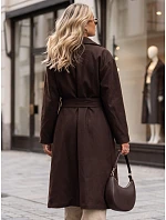Płaszcz damski z paskiem brązowy model 22349673 - FashionStreet
