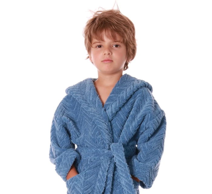 Detský župan Athena s kapucňou 9116 denim light - Vestis Detský župan Athena s kapucňou 9116 denim light - Vestis