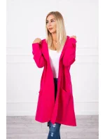 Pláštenka oversize s kapucňou fuchsiová Pláštenka oversize s kapucňou fuchsiová