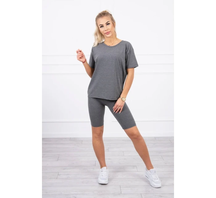 Komplet top+legginsy grafitowy