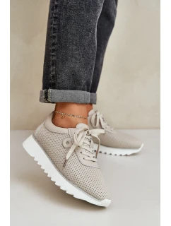 Kožené Sportovní Boty Na Platformě S D&A Béžové model 21686189 - S.Barski