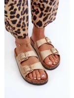 Dámske papuče Fronila so zlatými prackami