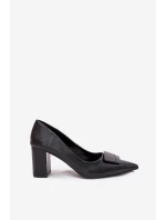 Dámské lodičky na klínku černé model 21908478 - SWEET SHOES
