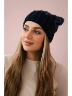 Milano fleecová čiapka K203 navy blue melange+green Milano fleecová čiapka K203 navy blue melange+green