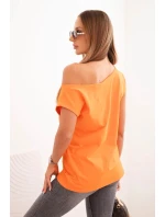 Dámska blúzka bez ramienok oranžová Dámska blúzka bez ramienok oranžová