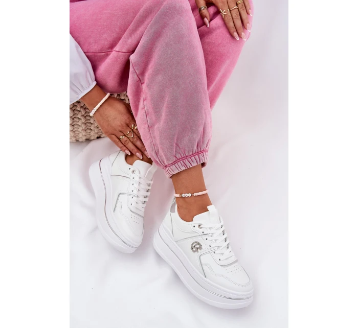 Dámské Sportovní Boty Na Platformě Bílé model 21687811 - Boto Dámské Sportovní Boty Na Platformě Bílé model 21687811 - Boto