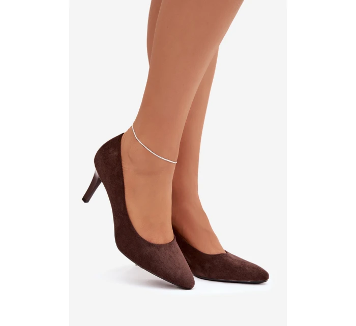 Eko semišové lodičky Sergio Leone 1336 čokoládové