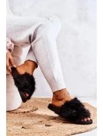Dámske kožušinové papuče DZ821 Black - Kesi Dámske kožušinové papuče DZ821 Black - Kesi
