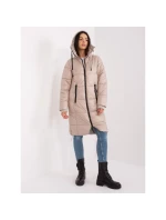Dámská zimní bunda béžová prošívaná SUBLEVEL s ke kolenům model 21351602
