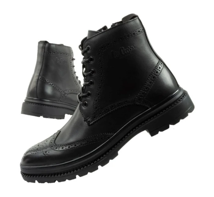 Lee Cooper pánske topánky sable topánky topánky smart kožené čierne