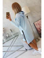 Šaty s kapucňou a potlačou modrej Šaty s kapucňou a potlačou modrej