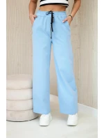 Kalhoty Punto s širokou nohavicí modrý