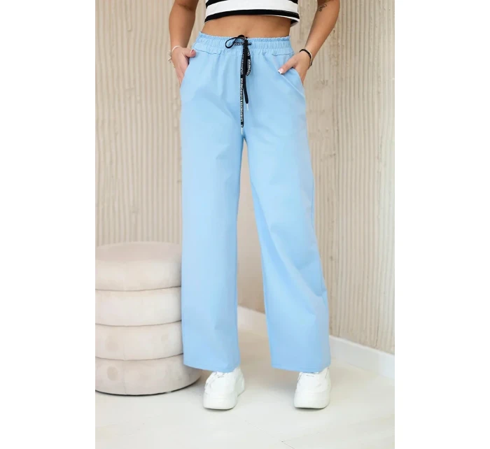 Kalhoty Punto s širokou nohavicí modrý