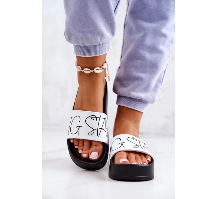 Dámské gumové pantofle Big Star model 21576902 Černobílé - Big Star Shoes Dámské gumové pantofle Big Star model 21576902 Černobílé - Big Star Shoes