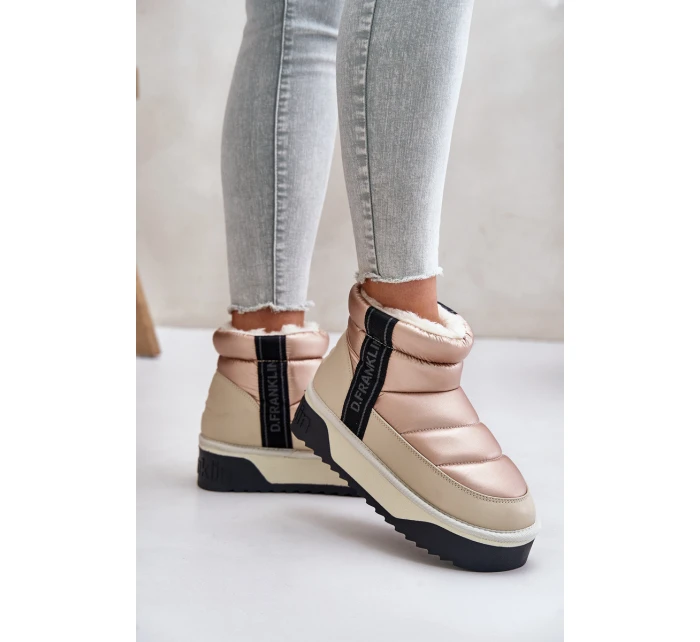 Niskie Śniegowce Na Grubej Podeszwie D.Franklin DFSH371010 Beżowe