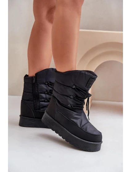 Sněhule na platformě se zipem Big Star model 21678314 Černé - Big Star Shoes Sněhule na platformě se zipem Big Star model 21678314 Černé - Big Star Shoes