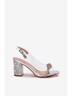 Průhledné Sandály Na Podpatku D&A model 21696646 Stříbrné - S.Barski