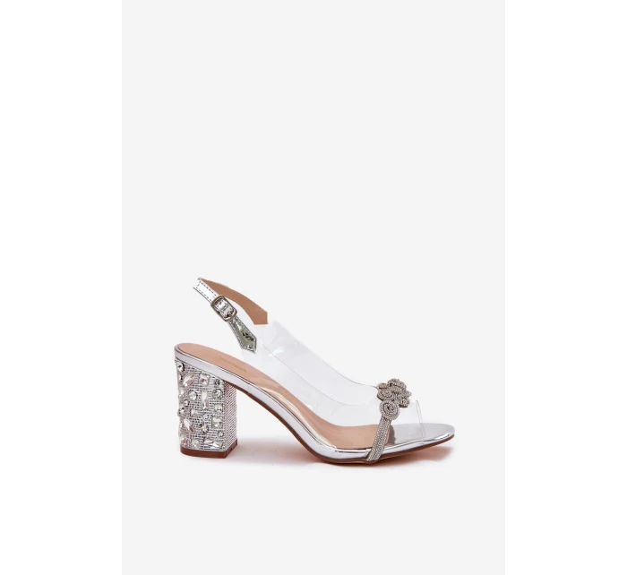 Průhledné Sandály Na Podpatku D&A model 21696646 Stříbrné - S.Barski