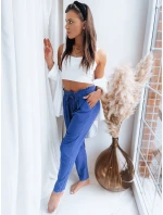 Dámské látkové kalhoty chrpově modré Dstreet model 21969734 - FashionStreet
