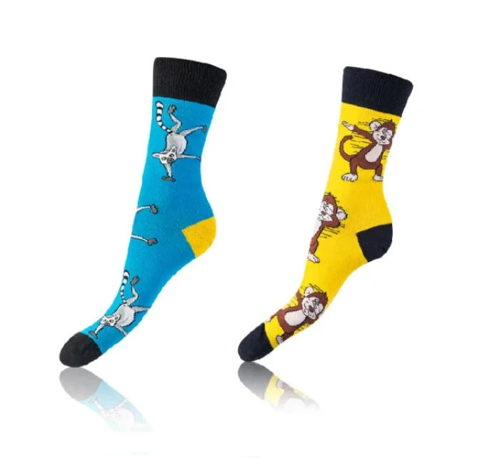 Veselé ponožky 2 páry CRAZY SOCKS 2x - BELLINDA - sivé