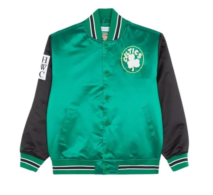 Mitchell & Ness NBA Boston Celtics Primetime Heavyweight Satin Jacket Vintage Celtics Logo M JK8453-BCEKYGN Pánske