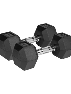 HEX 2x10 kg pogumované liatinové činky REBEL ACTIVE