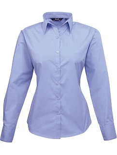 PR 300 Popelínová halenka s dlouhým rukávem model 22480075 mid blue - Premier
