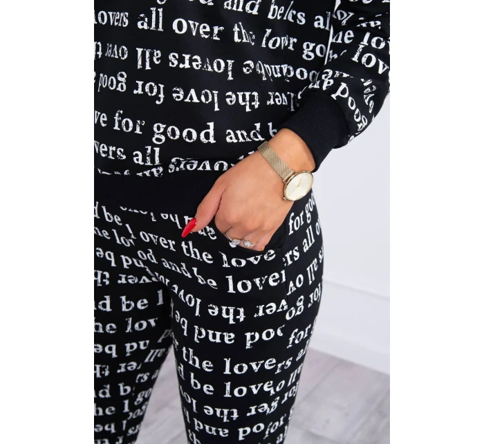 Sada s potlačou čierna