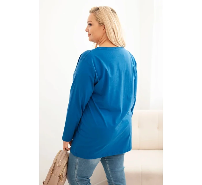 Dámská blůza Plus Size bavlněná s kulatým výstřihem model 21399871 - K-Fashion Dámská blůza Plus Size bavlněná s kulatým výstřihem model 21399871 - K-Fashion