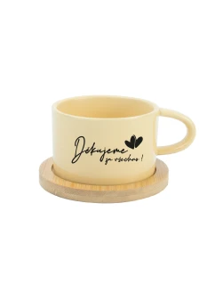 DĚKUJEME ZA VŠECHNO! - žlutý hrníček makronka 200 ml