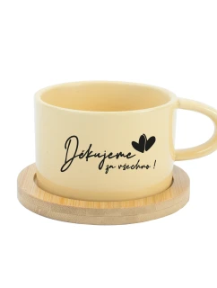DĚKUJEME ZA VŠECHNO! - žlutý hrníček makronka 200 ml