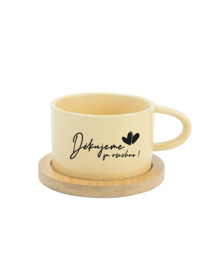 DĚKUJEME ZA VŠECHNO! - žlutý hrníček makronka 200 ml